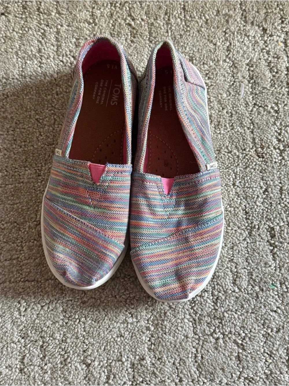 Toms Kids Slip-On Sneakers in Pink Multi Stripe